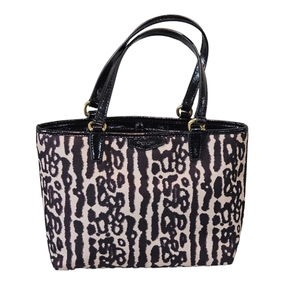 Coach Handbags - Coach Womens Black Multi Animal Print Tote Style Handbag Size Medium